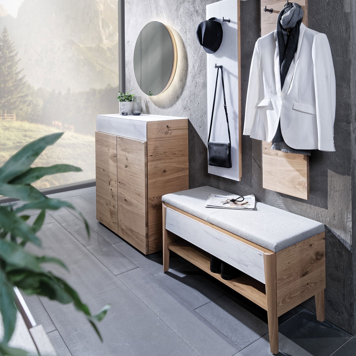 Garderobe Holz-Weiss 