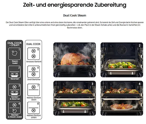 Samsung BO210 Dual Cook Steam Backofen – Ausstellungsstück, neu