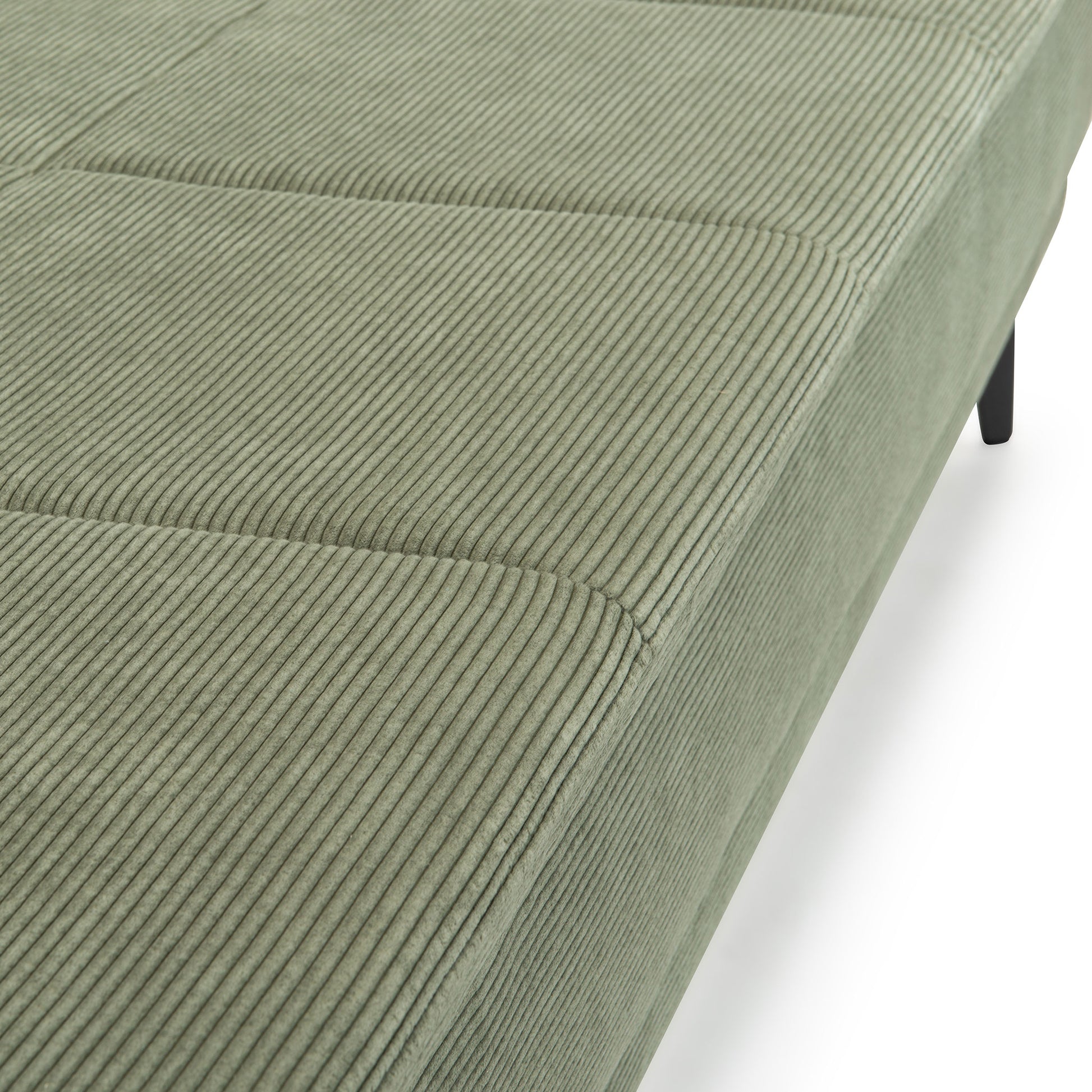 grünes Schlafsofa Detailansicht Stoff