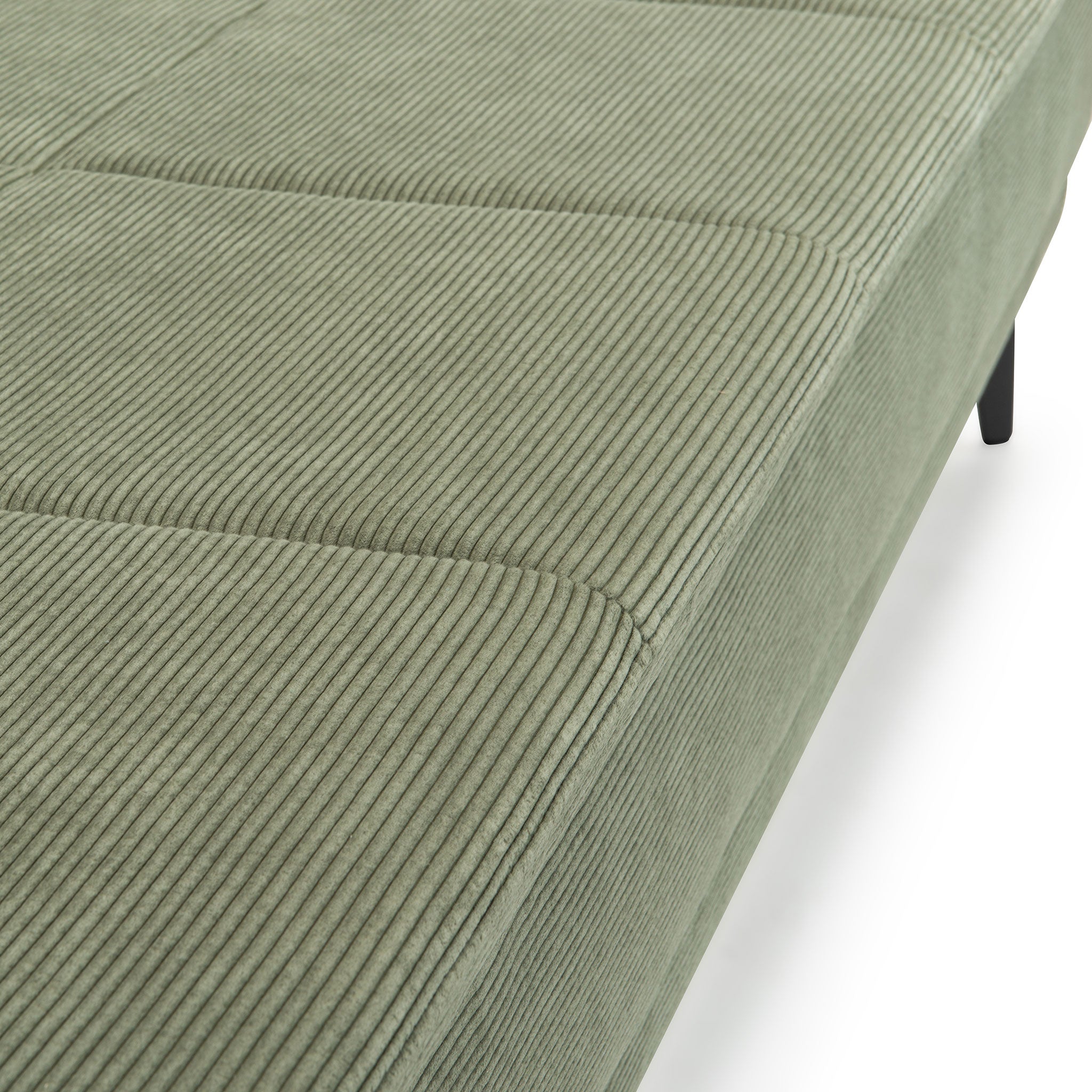 grünes Schlafsofa Detailansicht Stoff